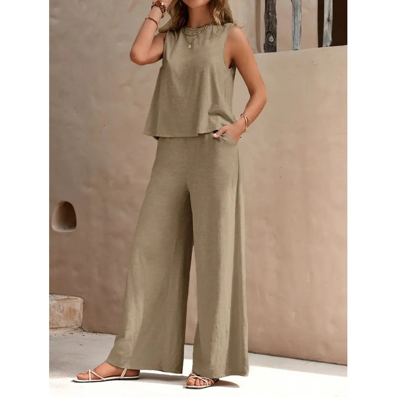 🔥Now 70% Off!New Arrivals 🔥Women’s Soft Sleeveless Casual 2 Piece Pant Set