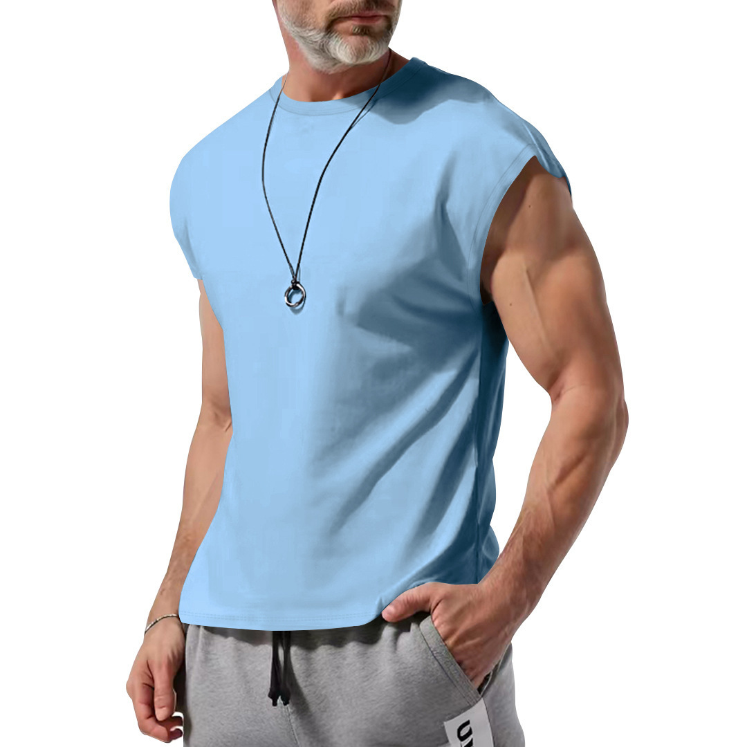 Men Workout  Gym Pullover Plain Breathable Quick Dry Athletic Shirts