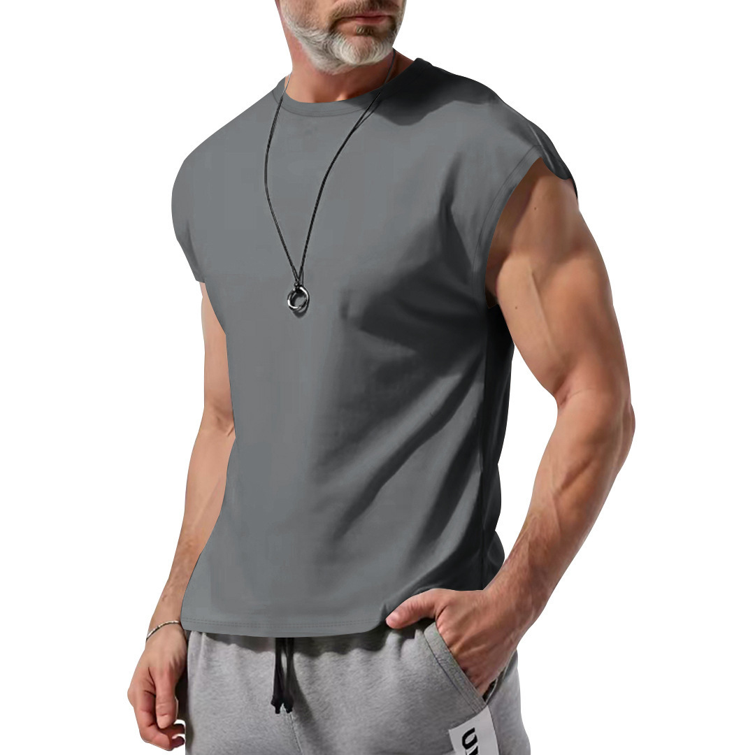 Men Workout  Gym Pullover Plain Breathable Quick Dry Athletic Shirts