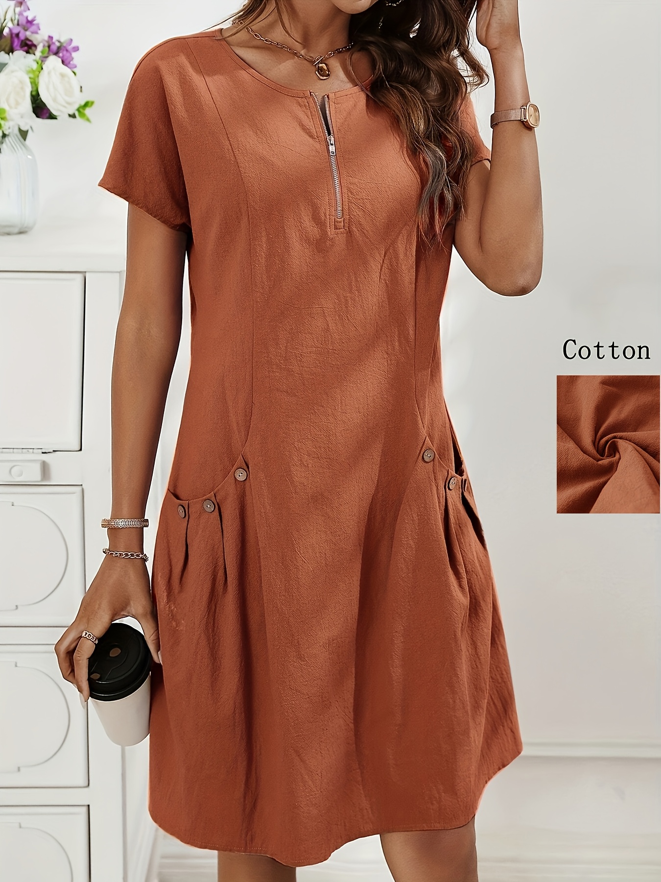 Uphidi™ | Summer Dress with Button Details