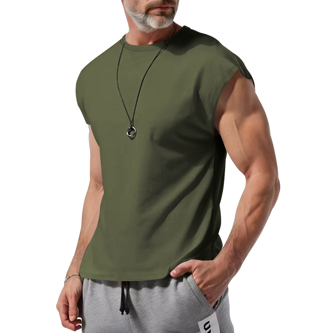 Men Workout  Gym Pullover Plain Breathable Quick Dry Athletic Shirts