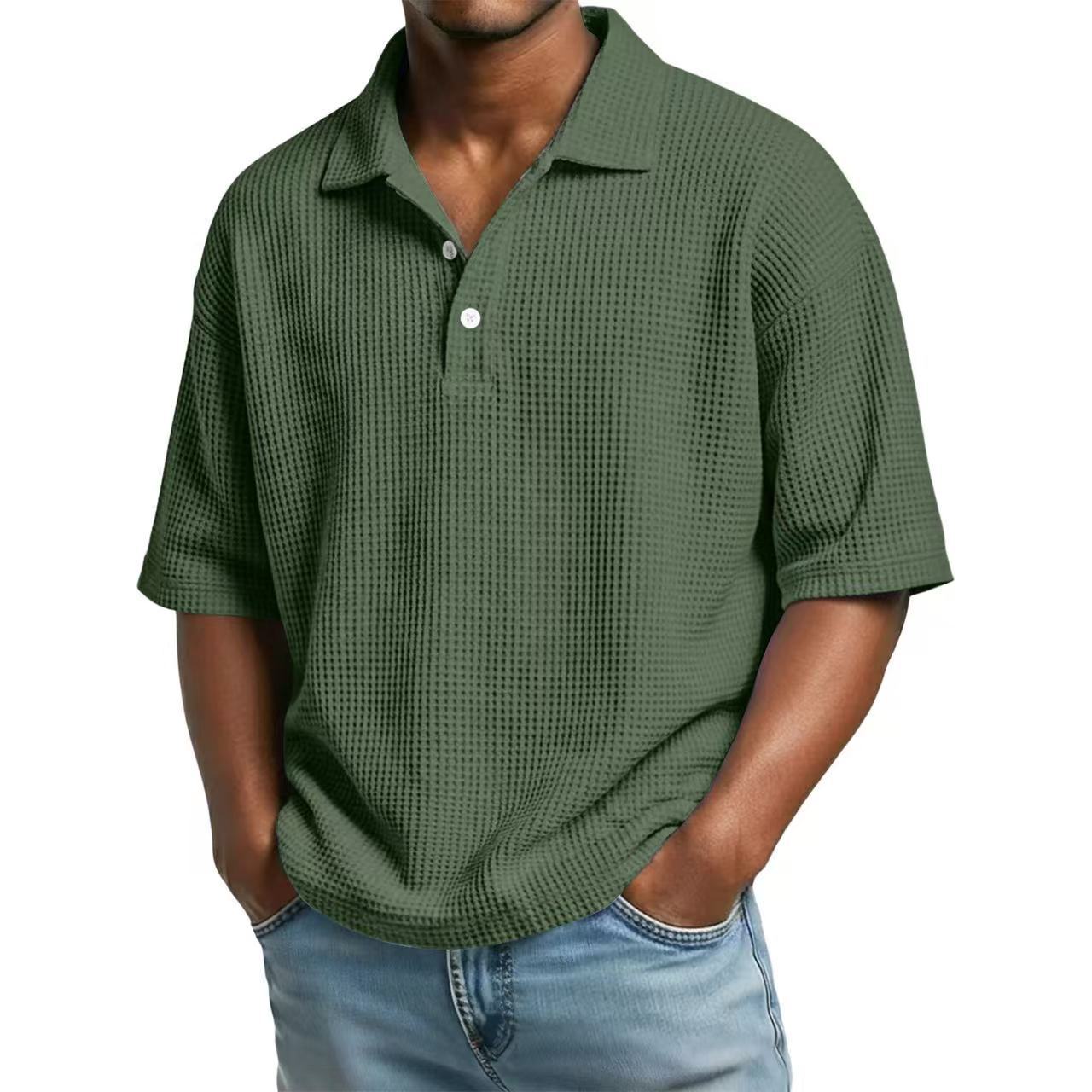 Classic Solid Polo, Breathable & Comfort Fit for Daily & Business