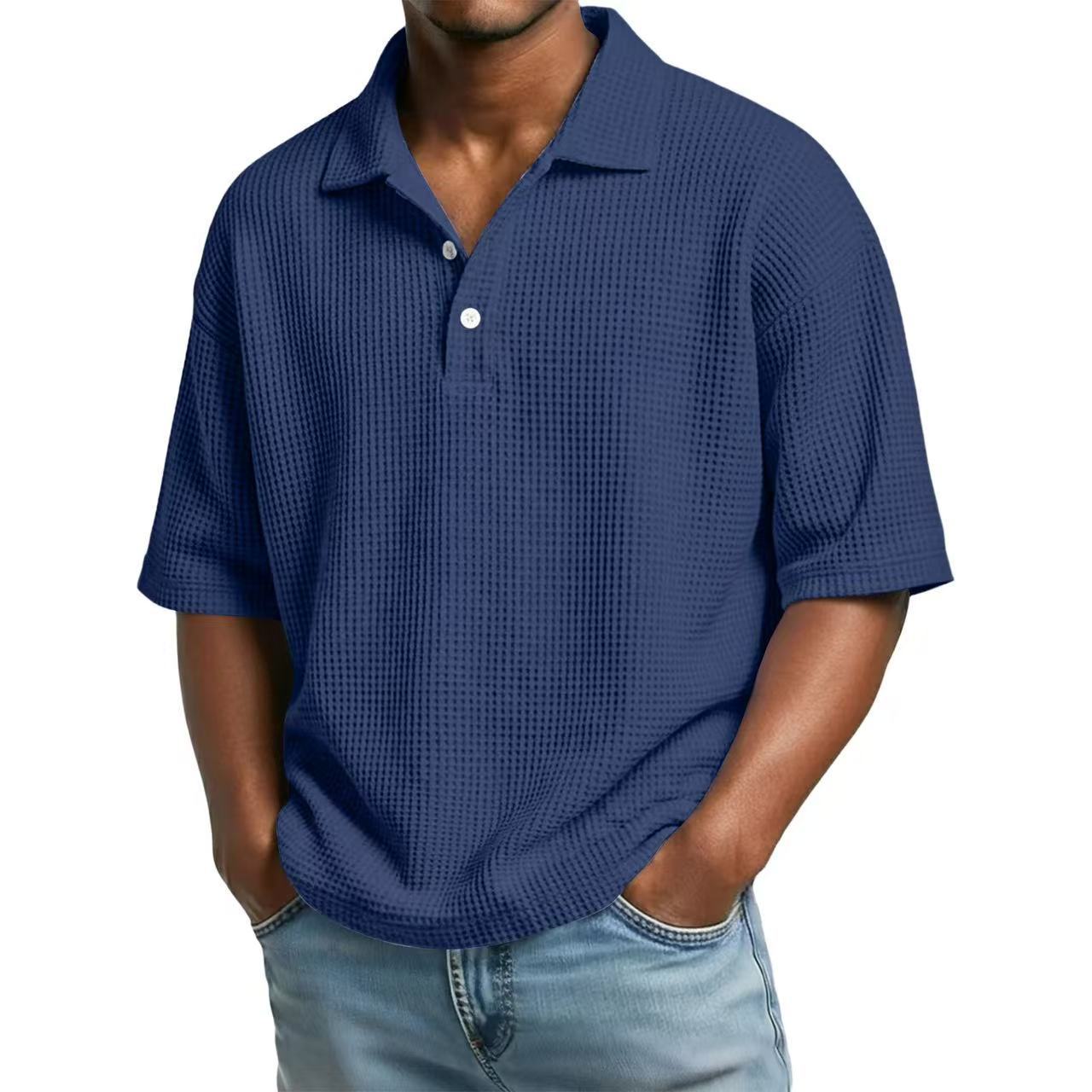 Classic Solid Polo, Breathable & Comfort Fit for Daily & Business