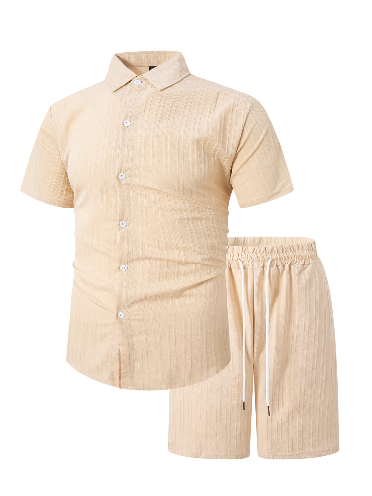 BLVB Mens Cotton Linen 2 Piece Outfits Casual Short Sleeve Button down Shirts and Shorts Sets Summer Tracksuit