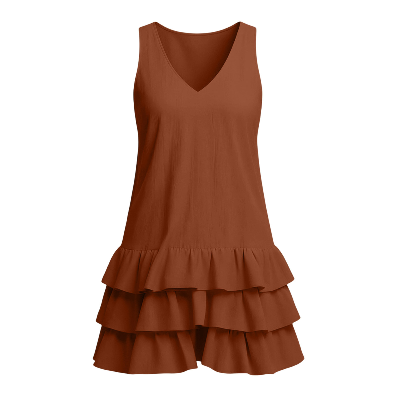 XiYing Summer Dresses for Women, Women's Summer Sleeveless V-Neck Maxi Dress - Casual Loose Fit for Beach & Vacation, Solid Color Design, One Size Fits (1 Pack)