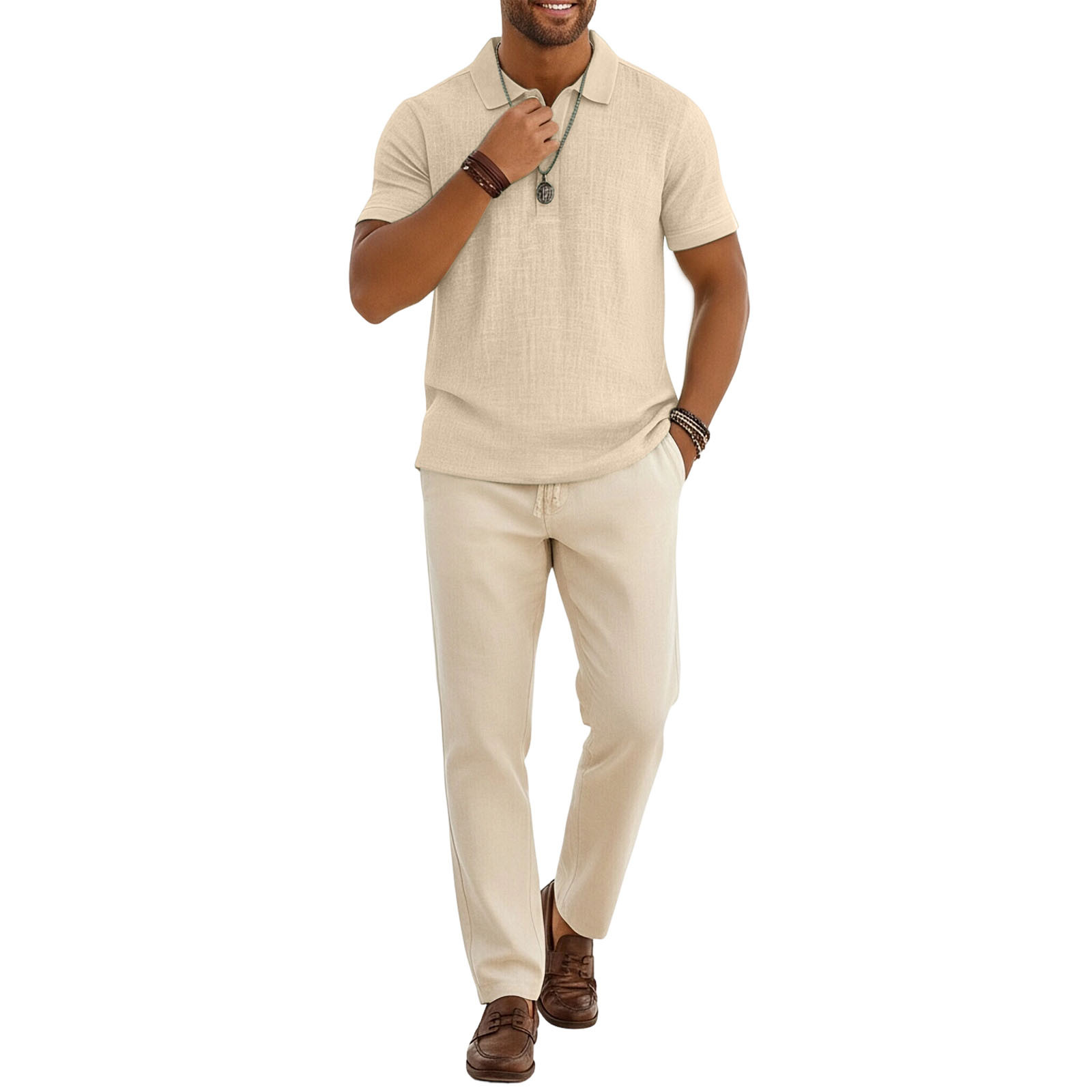 Abomasnow Men's Big and Tall Dressy Shirts Quarter Button Short Sleeve Collared Golf Shirts Work Office Business Casual Athletic T-Shirts