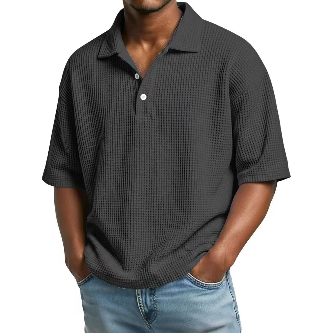 Classic Solid Polo, Breathable & Comfort Fit for Daily & Business