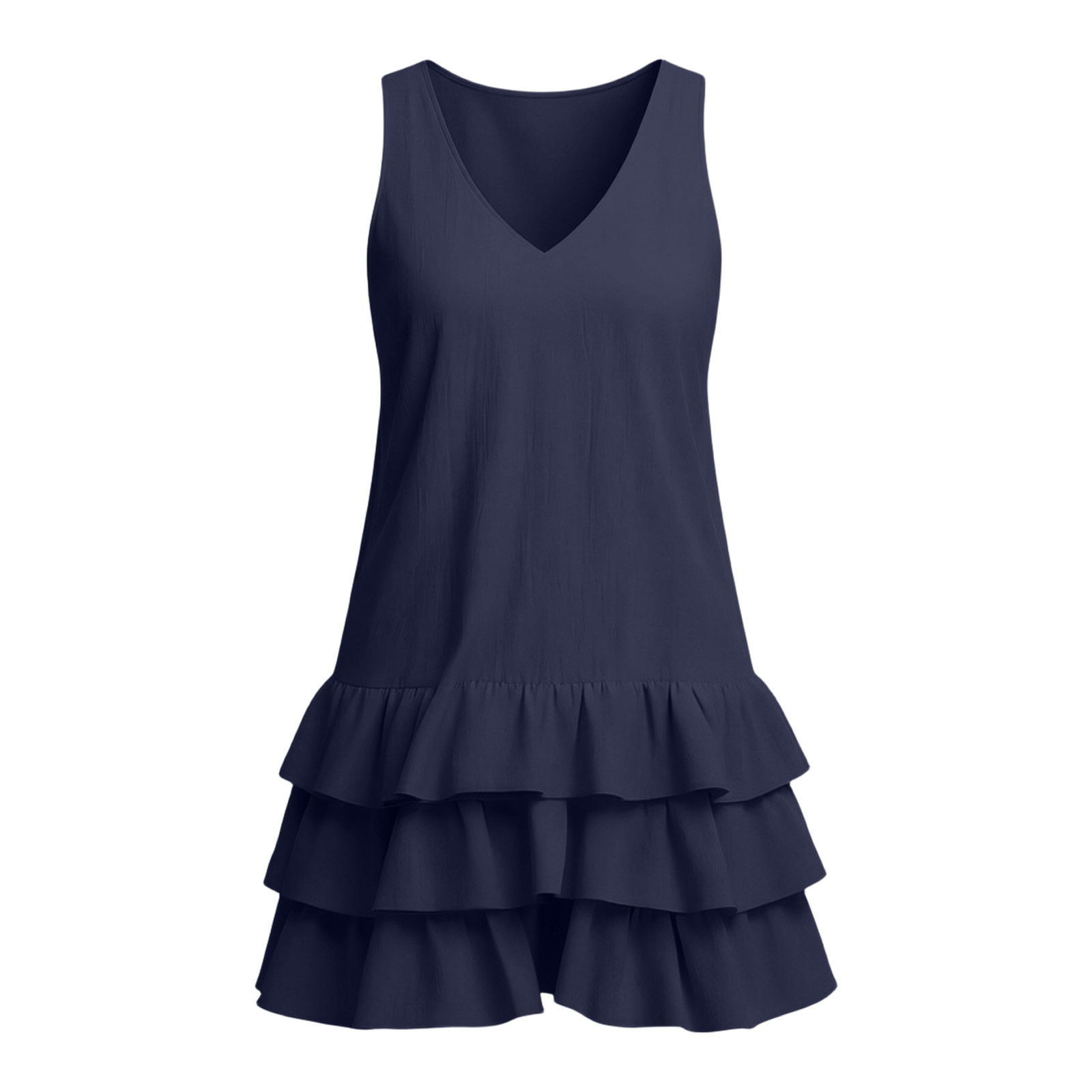 XiYing Dresses for Women, Women's Summer Sleeveless V-Neck Maxi Dress - Casual Loose Fit for Beach & Vacation, Solid Color Design, One Size Fits (1 Pack)