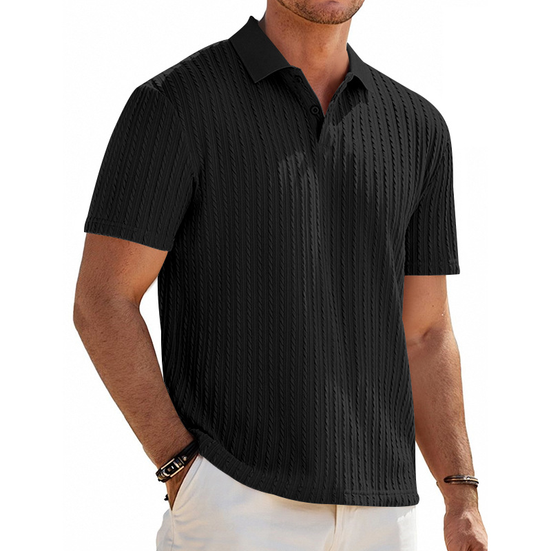 🔥New Arrival🔥Men’s Snake Textured Stretch Knit Polo Shirt