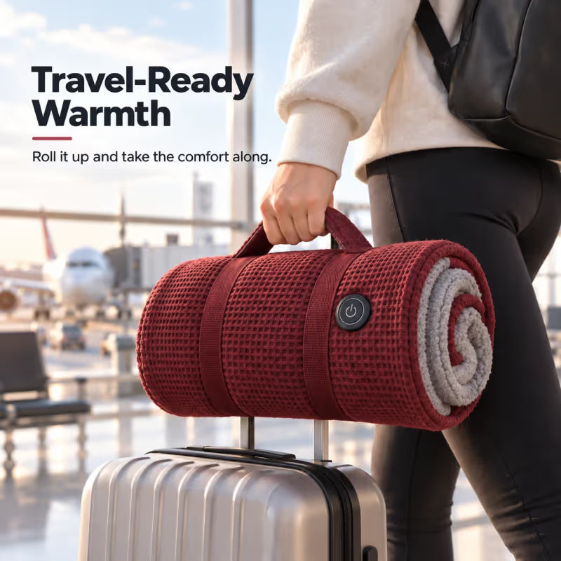 8-Zone Wearable Heated Blanket – Cozy Shawl with 3 Heat Levels & USB Power