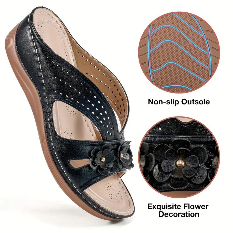 🌞LAST DAY 70% OFF⏰Women's Flowers Decor Arch Support Sandals