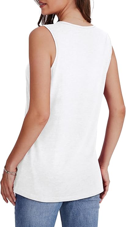 🎁Last Day Promotion 49% OFF✨Women's Sleeveless V-Neck Slimming Loose Fit Casual Tank Top T-Shirt