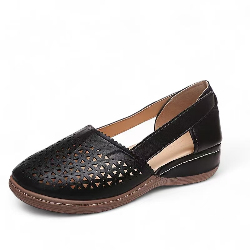 💝Last Day 70% OFF⭐Chic Women's Closed Toe Wedges - Wide & Large Size, Pain-Relief Arch Support