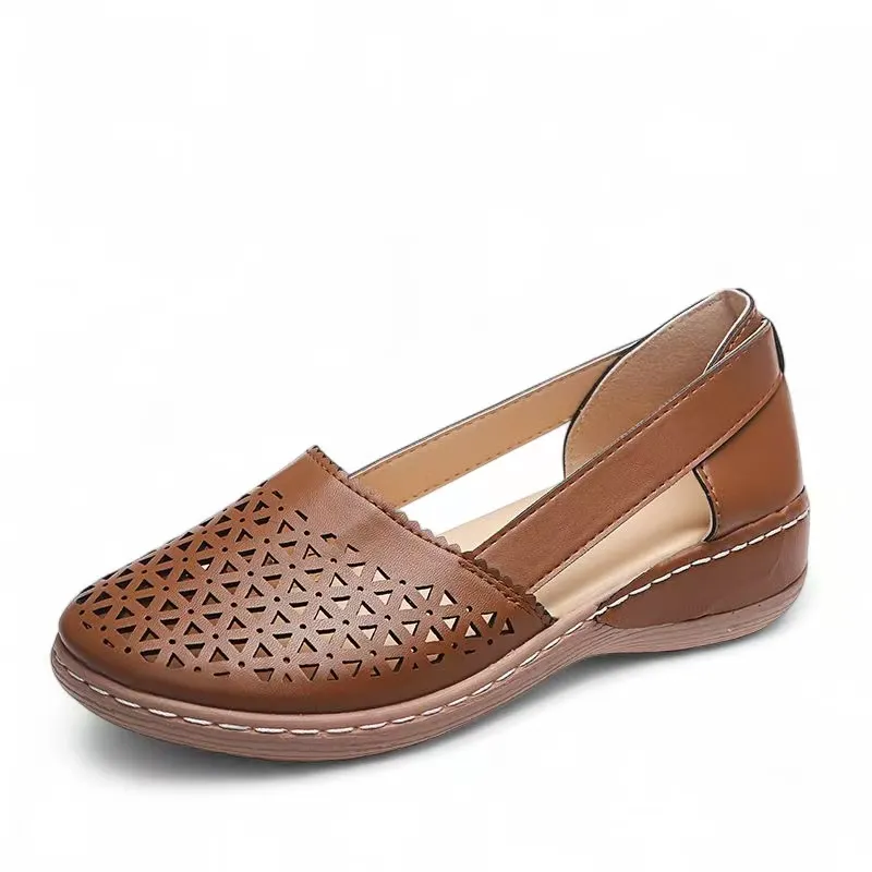 💝Last Day 70% OFF⭐Chic Women's Closed Toe Wedges - Wide & Large Size, Pain-Relief Arch Support