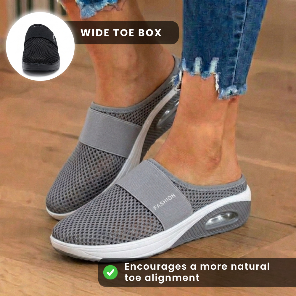 Last Day 70% off !Orthopedic Mesh Air-Cushion Slip-On Mules - Breathable Rocker Sole