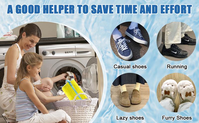 2-Pack XXL Shoe Washing Machine Bags &ndash; Reusable Sneaker Laundry Bags for Washer & Dryer, Sturdy Zipper with Hook, 360&deg; Clean for Tennis Shoes, Slippers &ndash; Includes 2 Yellow Shoe Dust Bags