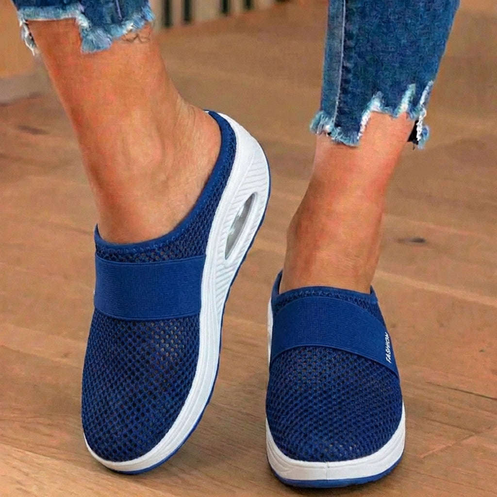 Last Day 70% off !Orthopedic Mesh Air-Cushion Slip-On Mules - Breathable Rocker Sole