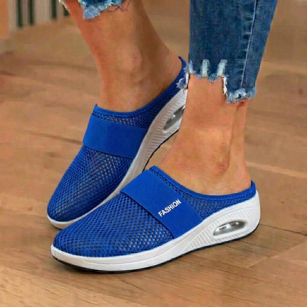 Last Day 70% off !Orthopedic Mesh Air-Cushion Slip-On Mules - Breathable Rocker Sole
