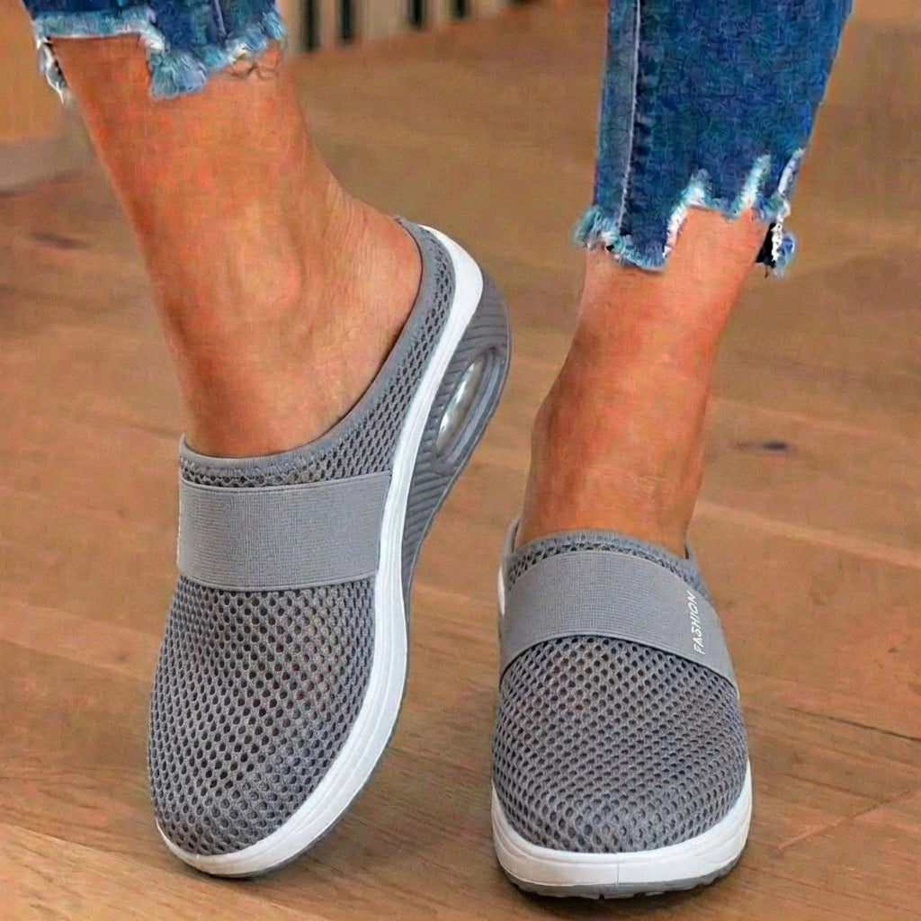 Last Day 70% off !Orthopedic Mesh Air-Cushion Slip-On Mules - Breathable Rocker Sole