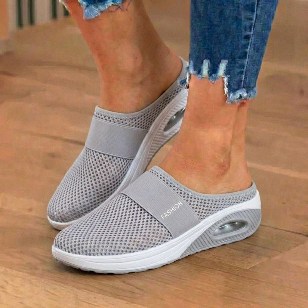 Last Day 70% off !Orthopedic Mesh Air-Cushion Slip-On Mules - Breathable Rocker Sole