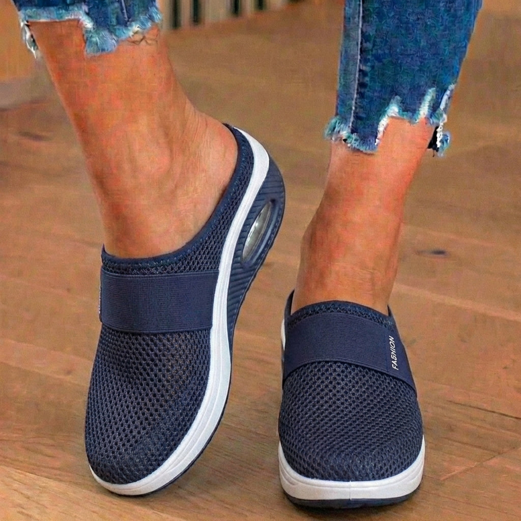 Last Day 70% off !Orthopedic Mesh Air-Cushion Slip-On Mules - Breathable Rocker Sole