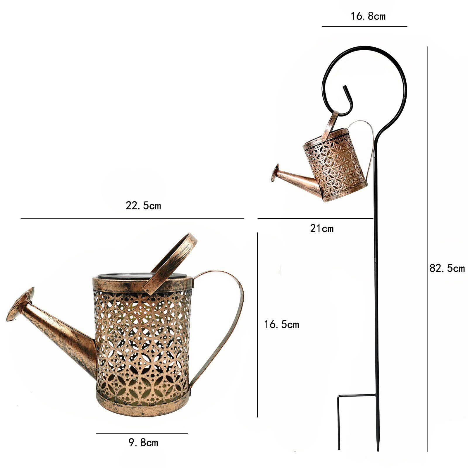 Solar Lights Outdoor Decorative, Metal Solar Watering Can Lights Waterproof, Small Hanging Gardening Decor for Yard Outside Patio Lawn, Mother’s Day Gifts, Birthday Gifts for Mom Grandma(Colorful)