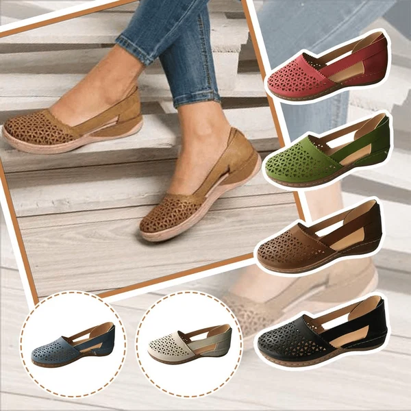 💝Last Day 70% OFF⭐Chic Women's Closed Toe Wedges - Wide & Large Size, Pain-Relief Arch Support
