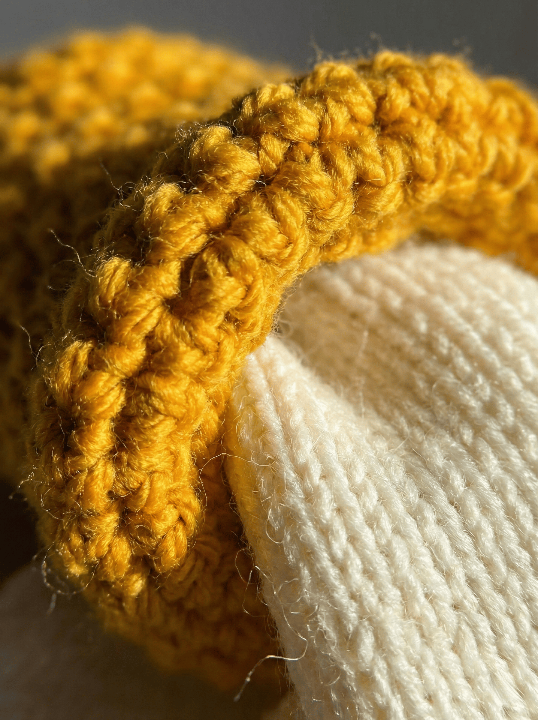 Close up crochet texture