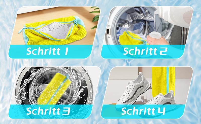 2-Pack XXL Shoe Washing Machine Bags &ndash; Reusable Sneaker Laundry Bags for Washer & Dryer, Sturdy Zipper with Hook, 360&deg; Clean for Tennis Shoes, Slippers &ndash; Includes 2 Yellow Shoe Dust Bags