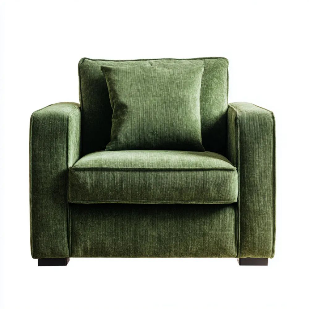 Sessel Cordstoff 90x90x80 cm – Grün – Modernes Design