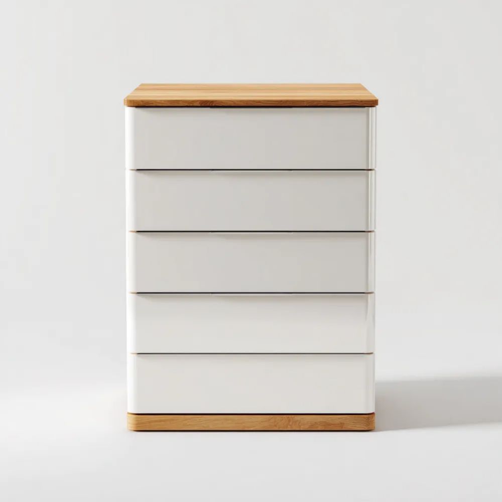 Holzkommode 80x40x115 cm - Weiß