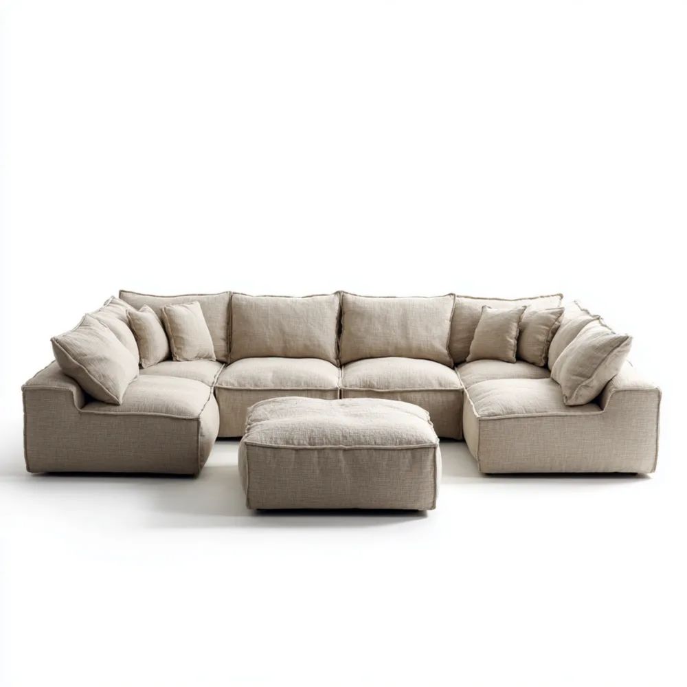 Modulares Sofa-Set Stoff 300x300x85 cm – Beige – Modernes Design
