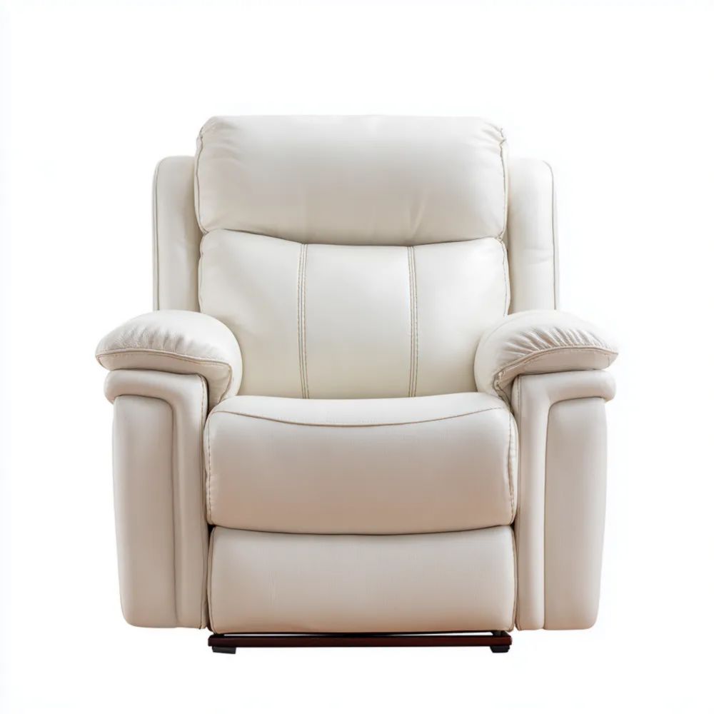 Relaxsessel Leder 95x90x100 cm – Creme – Komfortdesign