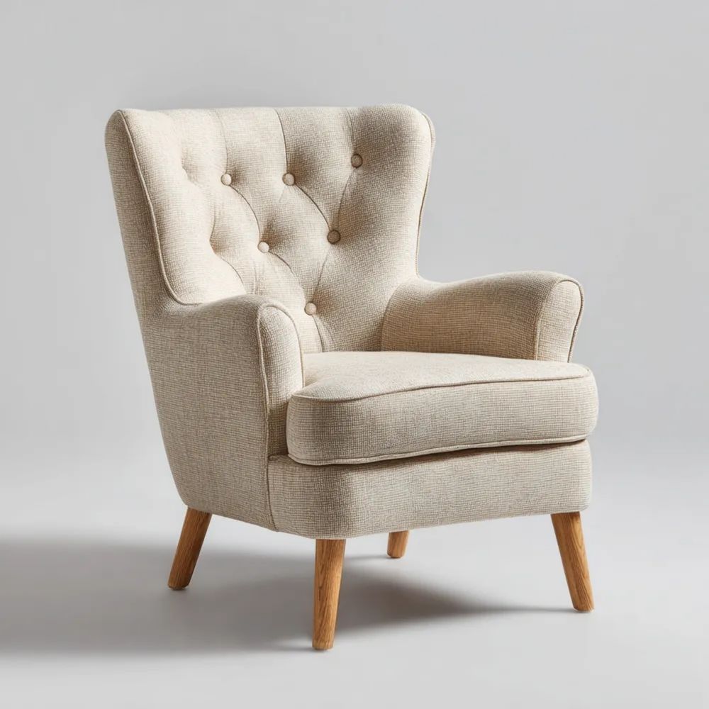 Sessel Stoffpolster Beige 80x75x100 cm - Skandinavisches Design