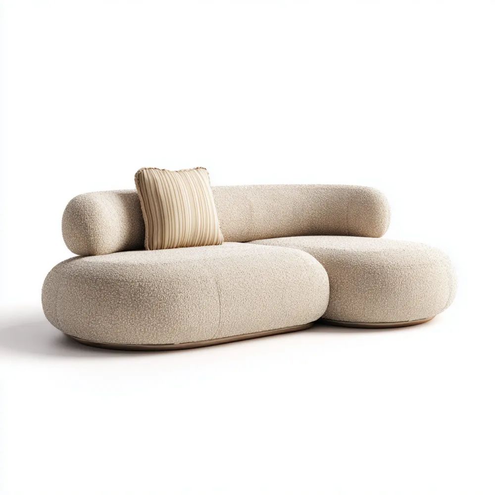 Modulares Sofa Set Stoff 250x130x75 cm – Creme – Modernes Design