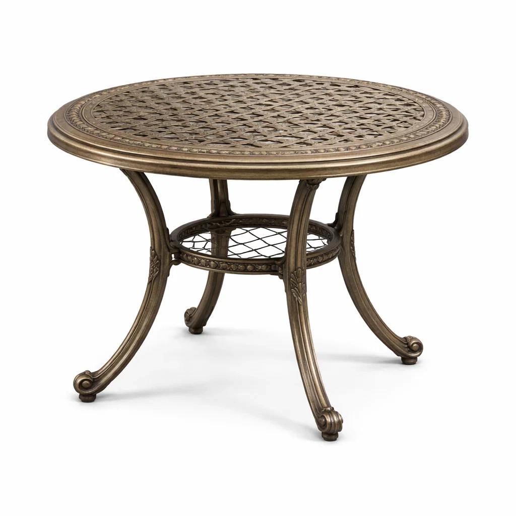 Tavolo rotondo in alluminio bronzo-TRENDYNESTLIVING