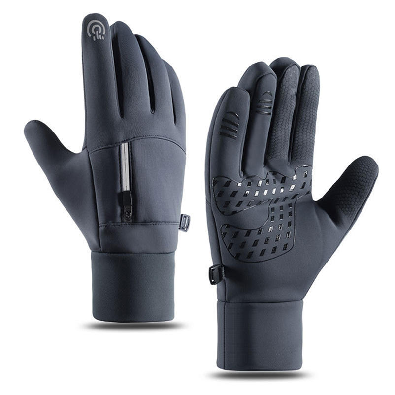 Thickened winter men's cycling gloves, with a touchscreen for bicycles, waterproof and slip-resistant.