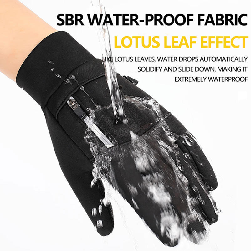 Thickened winter men's cycling gloves, with a touchscreen for bicycles, waterproof and slip-resistant.