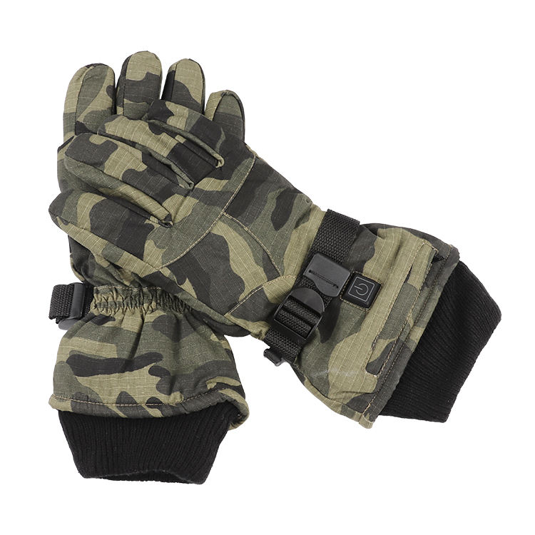 New camouflage outdoor cotton rechargeable battery winter fishing hiking heated gloves
