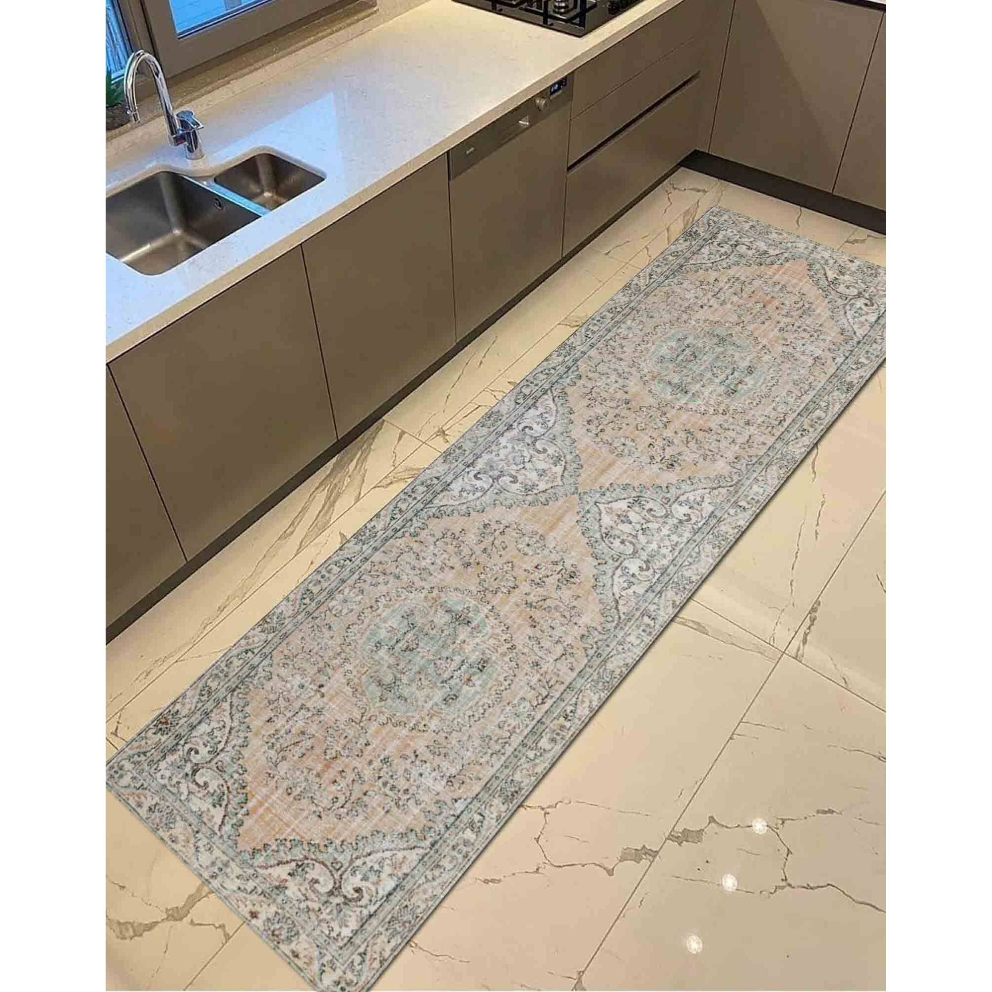 Mustard-colored rug, printed rug for office decor, small soft salon rug, plush soft rug