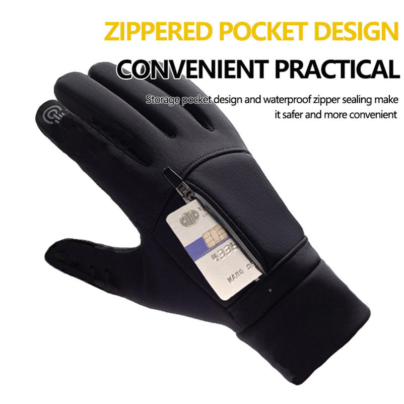Thickened winter men's cycling gloves, with a touchscreen for bicycles, waterproof and slip-resistant.