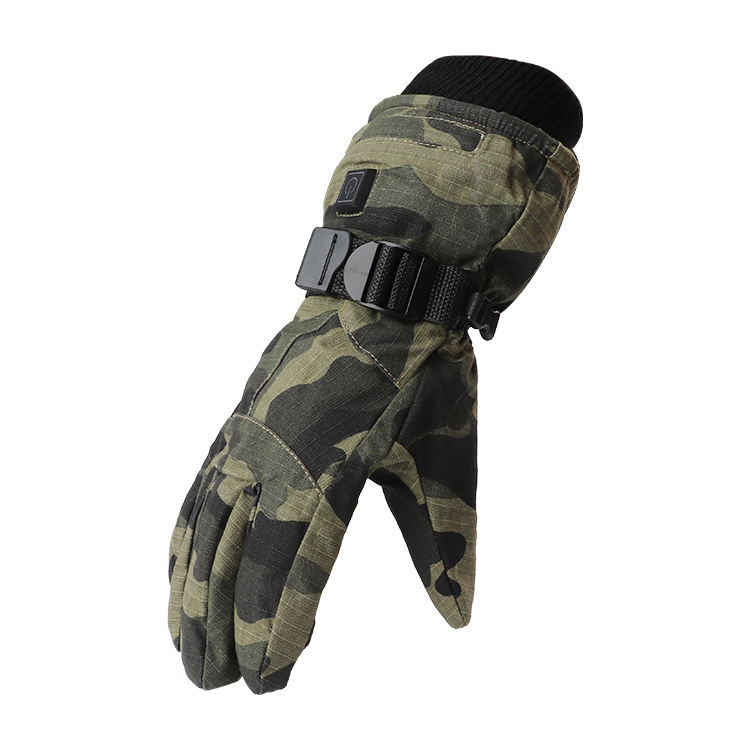 New camouflage outdoor cotton rechargeable battery winter fishing hiking heated gloves
