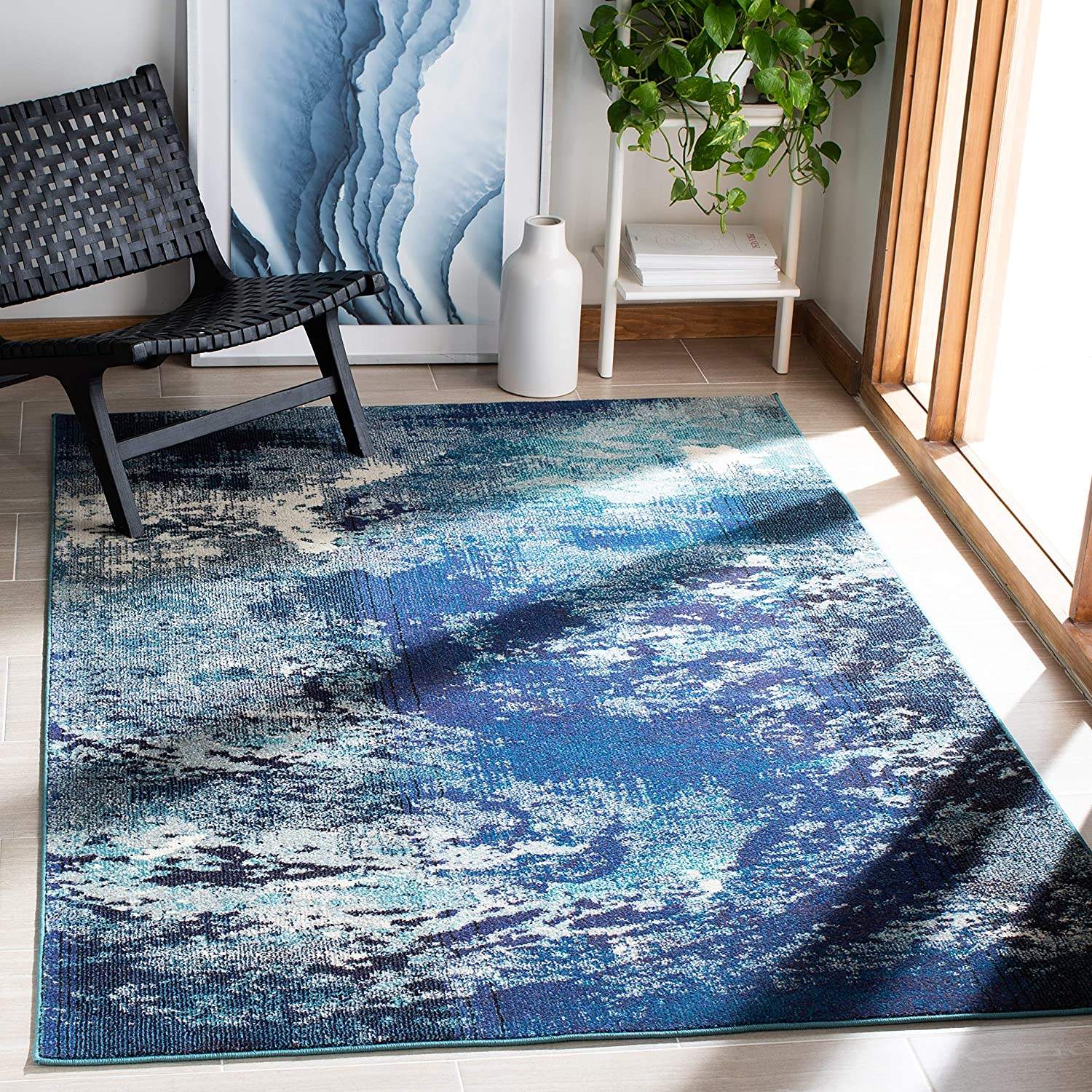 Modern minimalist design rug, small bedroom rug, 3D rug