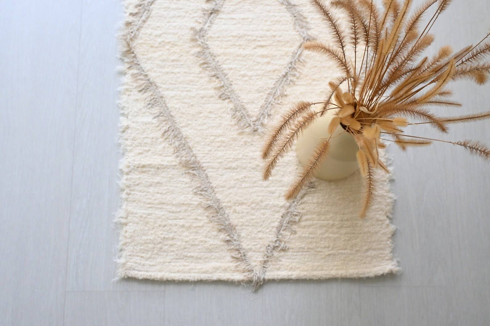 Unique wool oriental-style doormat for entrance channels