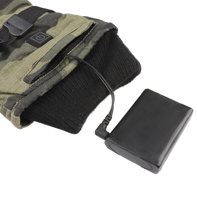 New camouflage outdoor cotton rechargeable battery winter fishing hiking heated gloves