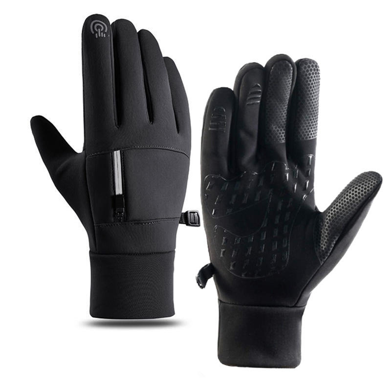 Thickened winter men's cycling gloves, with a touchscreen for bicycles, waterproof and slip-resistant.