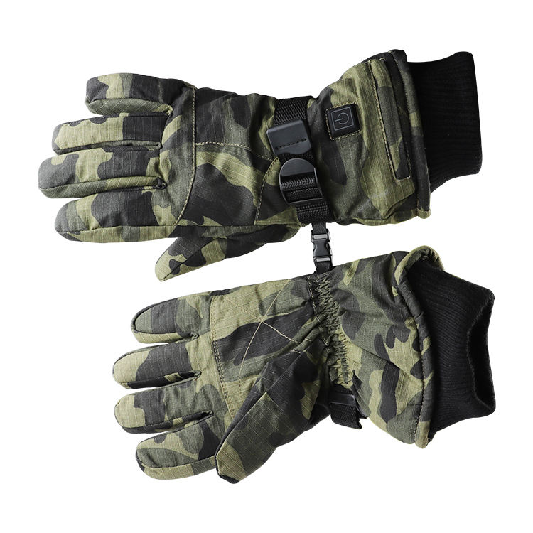New camouflage outdoor cotton rechargeable battery winter fishing hiking heated gloves
