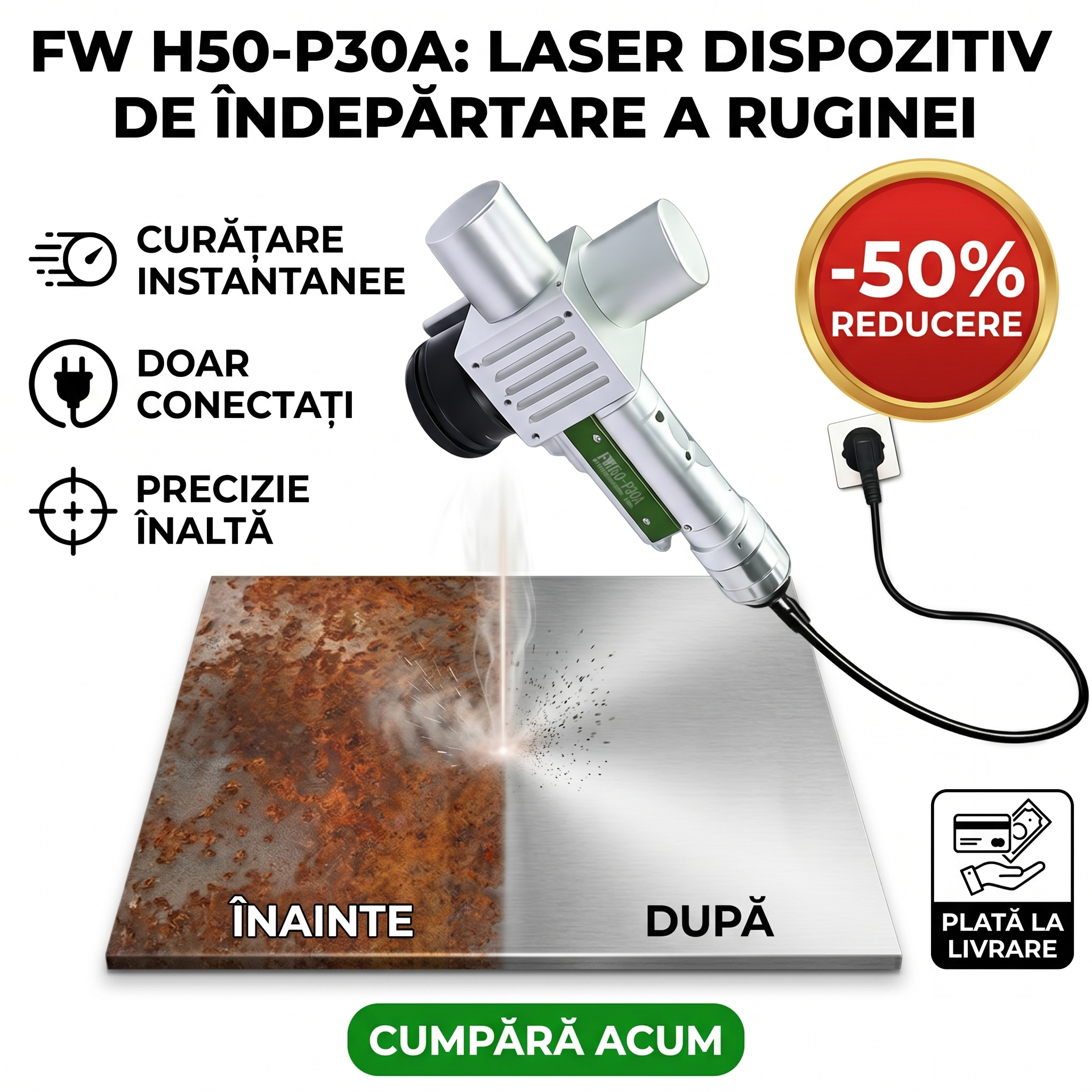 Curățare manuală cu impulsuri FWH50-P30A: Acceptă 11 programe de curățare și permite comutarea ușoară între diferite procese.