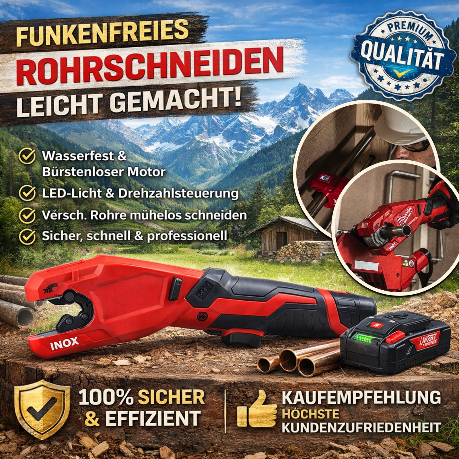 M12™ RAPTOR Edelstahl-Rohrschneider