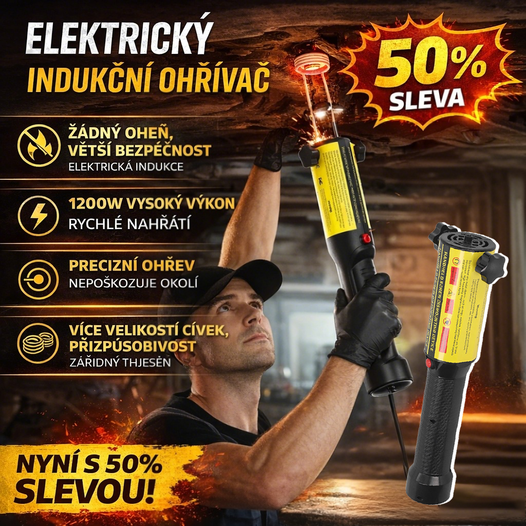 Praktický magnetický indukční ohřívač | Připraveno k použití za 30 sekund · Bez jisker · Konstantní regulace teploty · Profesionální ohřívač